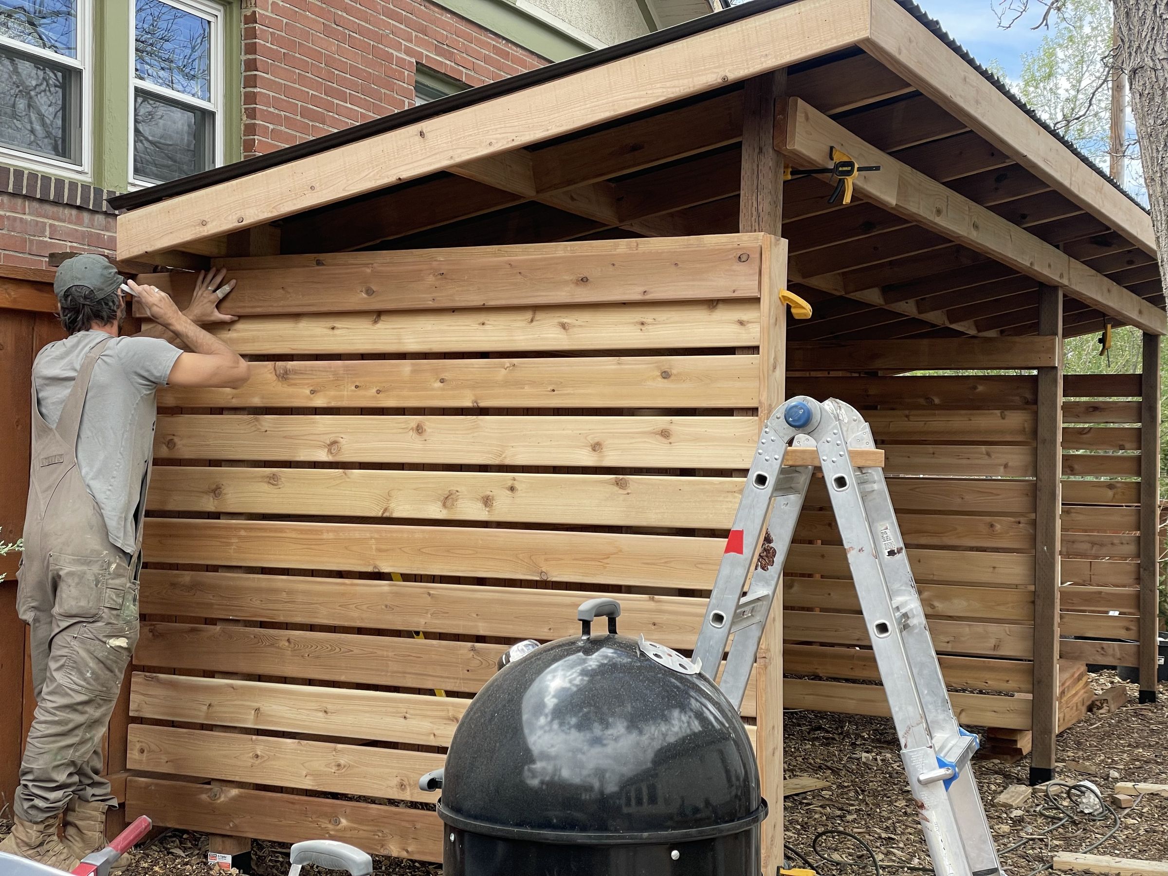 Danger Den custom outdoor wellness pergola with integrated lighting design, Denver Colorado