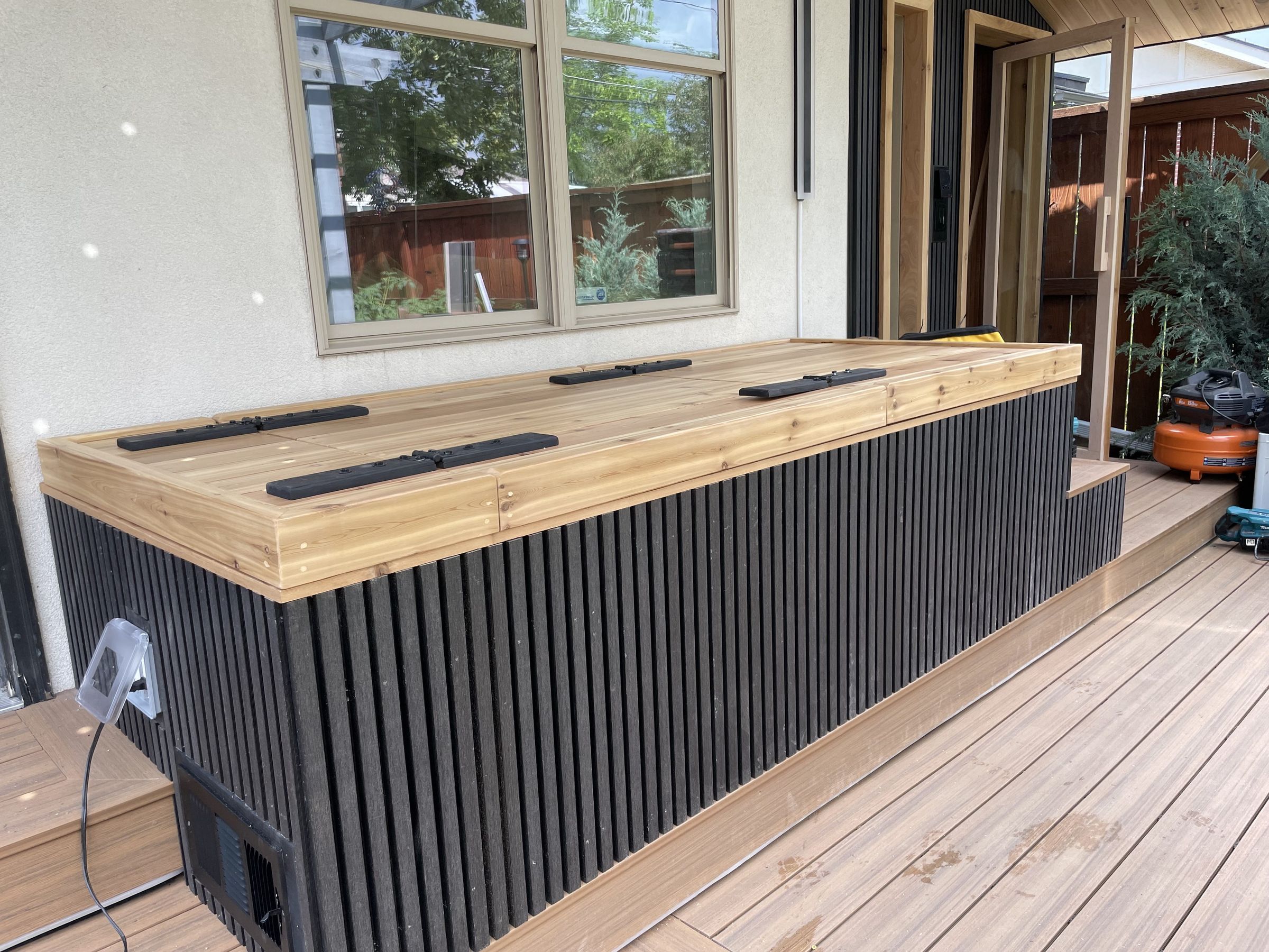 Danger Den custom outdoor wellness pergola with integrated lighting design, Denver Colorado