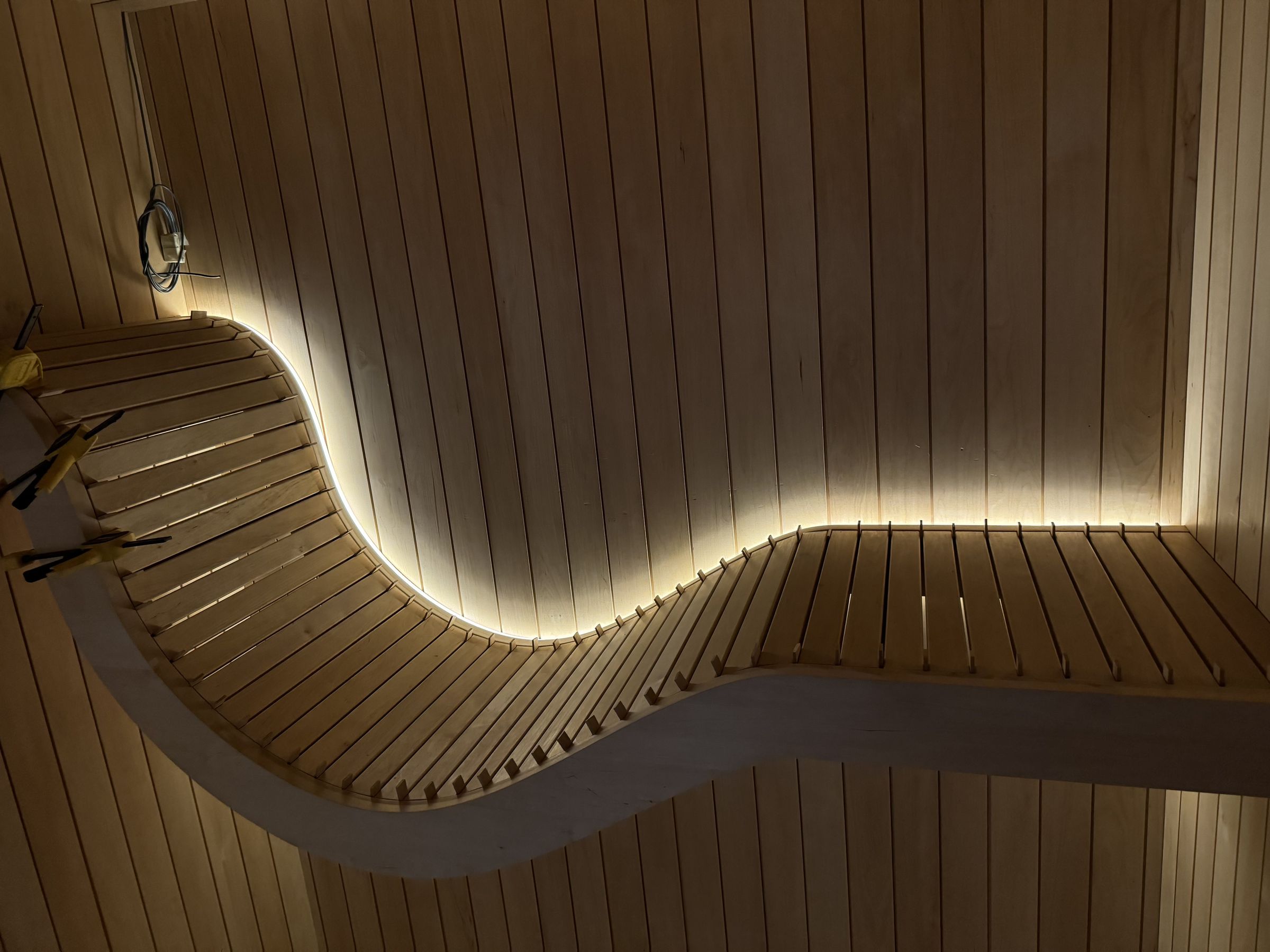 Zuni custom indoor sauna build with art-forward design, Denver Colorado by MD Design Build