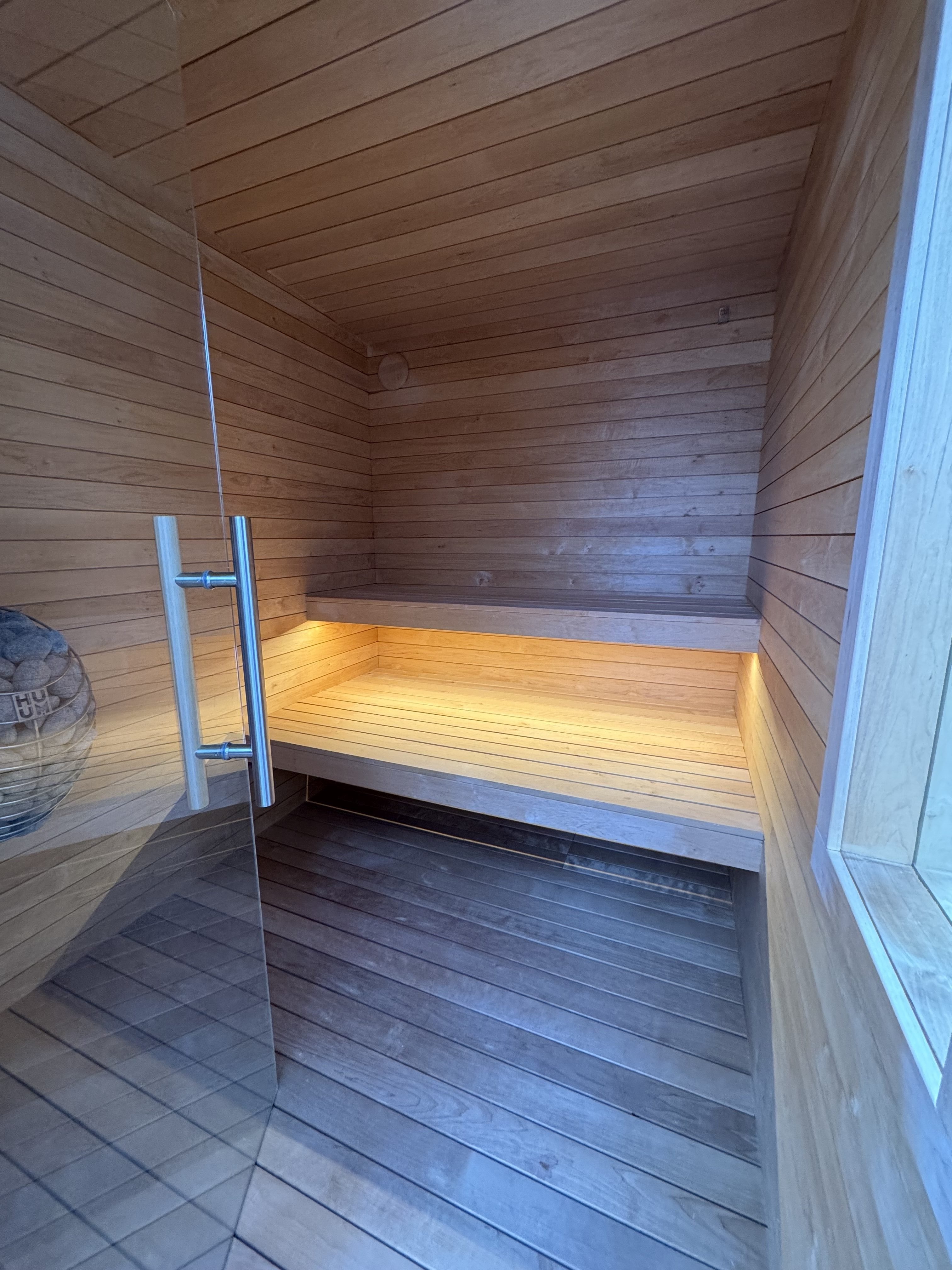 Zuni custom indoor sauna build with art-forward design, Denver Colorado by MD Design Build